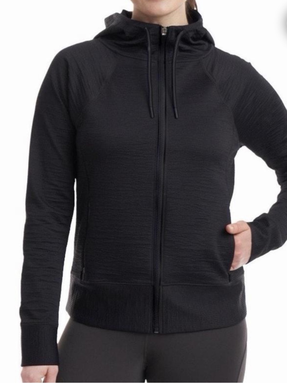 Kirkland Signature Black Full-Zip Hooded Women's Sweatshirt
